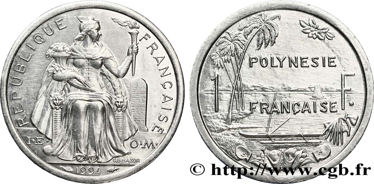 POLYNÉSIE FRANÇAISE 1 Franc I.E.O.M.  1994 Paris SPL 