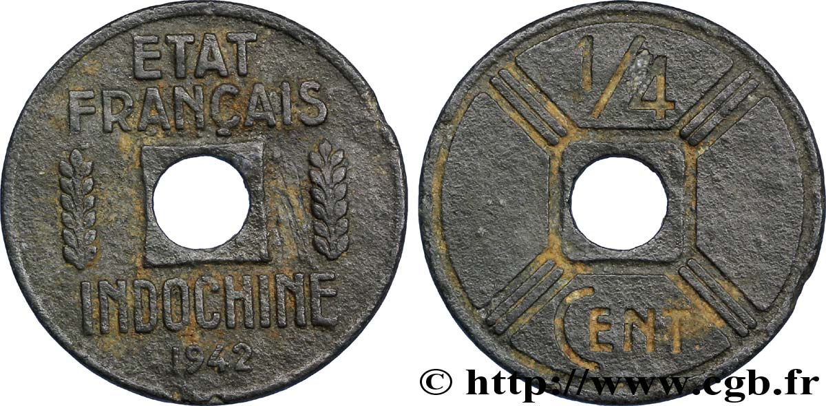 INDOCHINA 1/4 Cent 1942 Osaka BC 