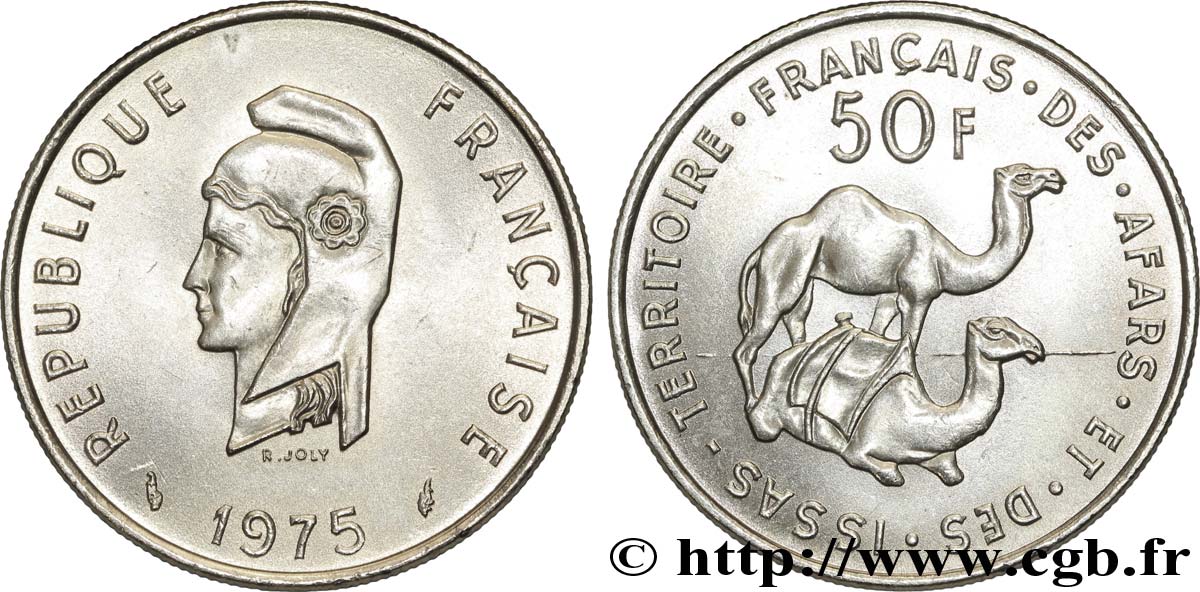 DSCHIBUTI - Französisches Afar- und Issa-Territorium 50 Francs Marianne / dromadaires 1975 PARIS fST 