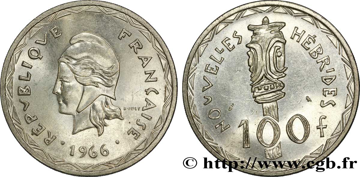 NUEVAS HÉBRIDAS (VANUATU desde 1980) 100 Francs 1966 Paris EBC 