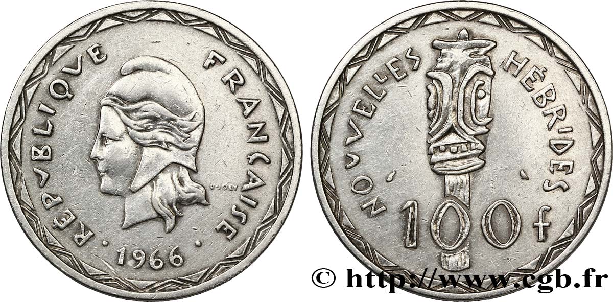 NUOVO EBRIDI (VANUATU dopo1980) 100 Francs 1966 Paris q.SPL 