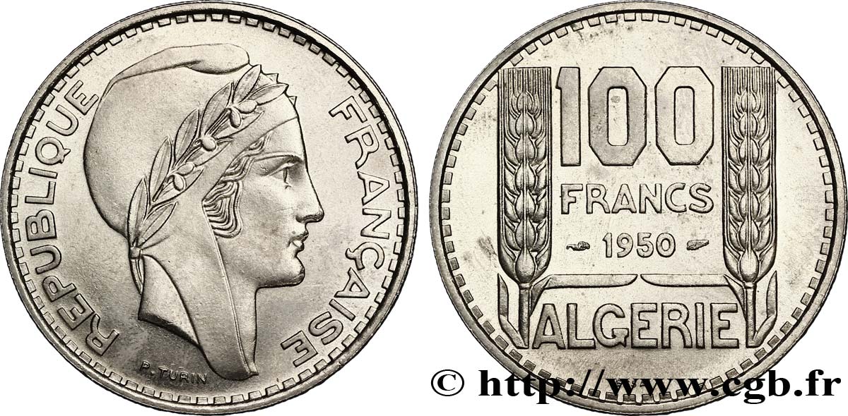 ALGERIA Essai 100 Francs Turin 1950  FDC 