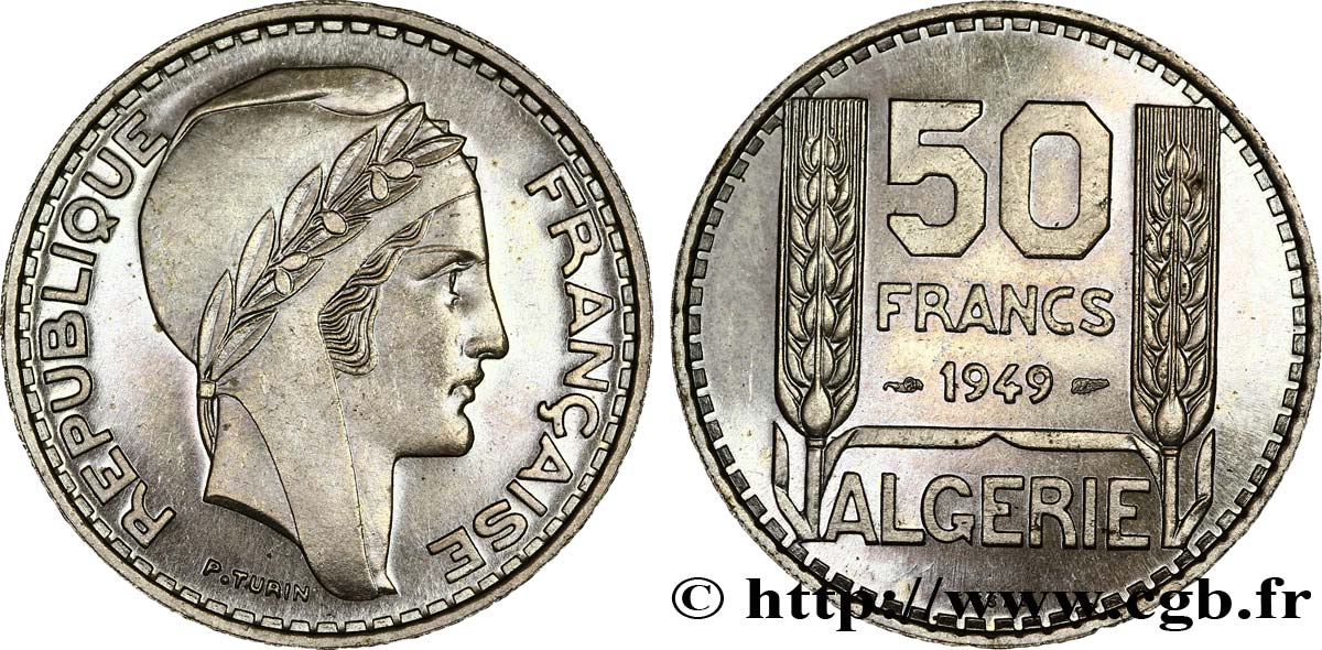 ALGERIEN Essai 50 Francs Turin 1949  ST 