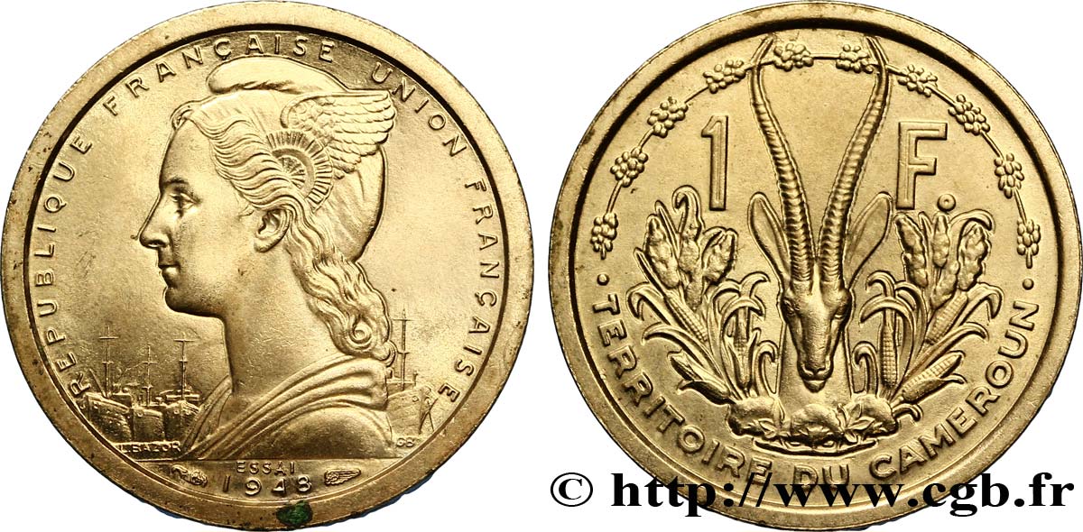 CAMERUN - UNION FRANCESA Essai de 1 Franc 1948 Paris MS 
