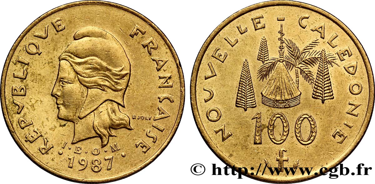 NEUKALEDONIEN 100 Francs IEOM 1987 Paris VZ 