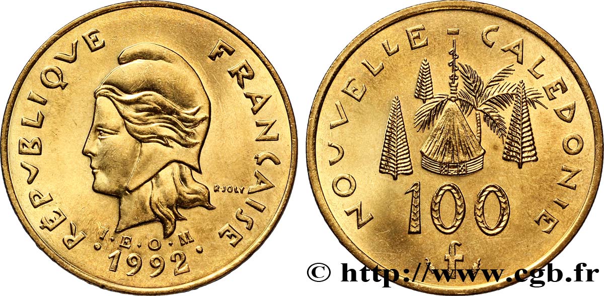NOUVELLE CALÉDONIE 100 Francs IEOM 1992 Paris SPL 
