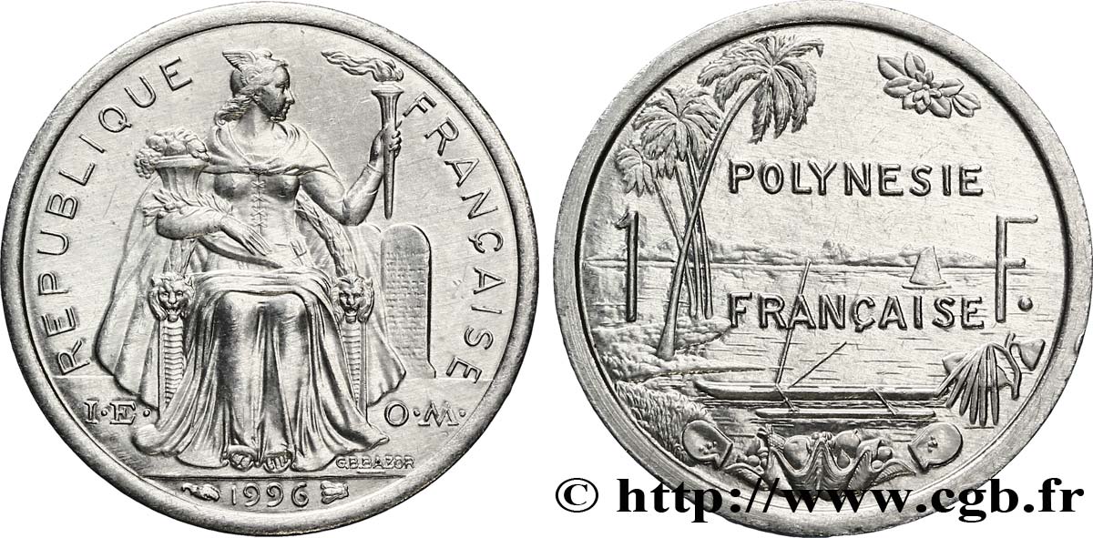 POLINESIA FRANCESA 1 Franc I.E.O.M.  1996 Paris SC 