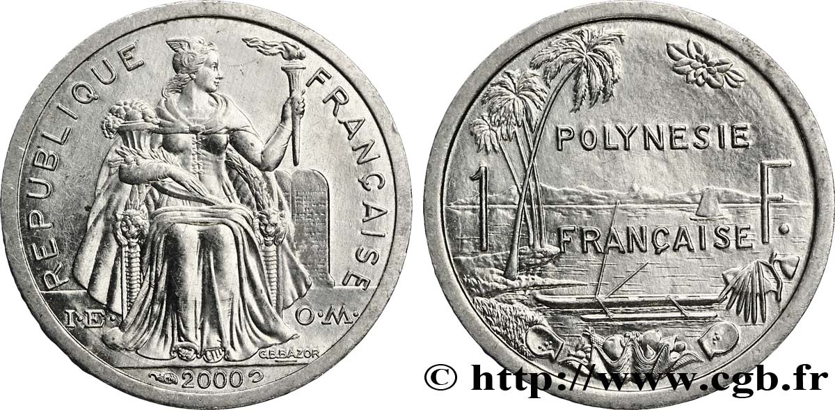 POLYNÉSIE FRANÇAISE 1 Franc I.E.O.M.  2000 Paris SPL 