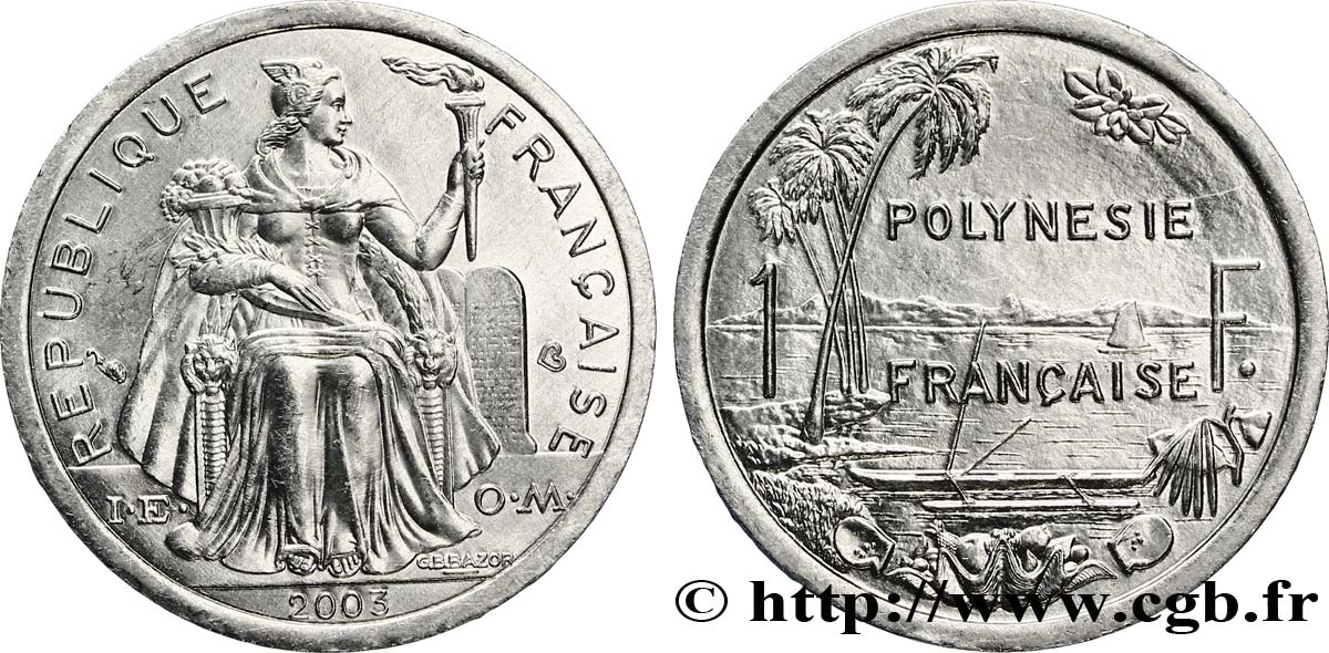 POLINESIA FRANCESE 1 Franc I.E.O.M.  2003 Paris MS 