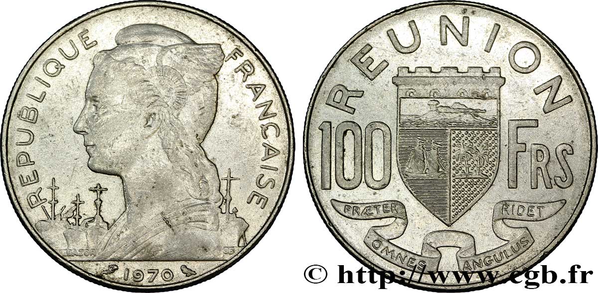 REUNION INSEL 100 Francs 1970 Paris SS 