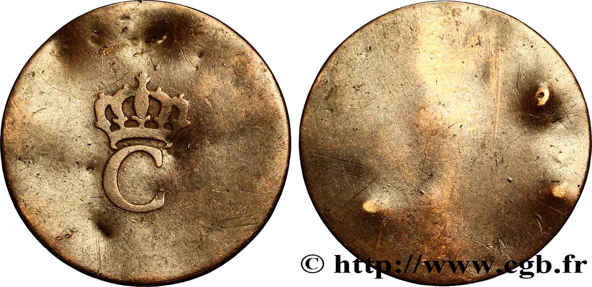 COLONIAS FRANCESAS - LOUIS XVI 1 Sol Tampé ou Estampé (sous marqué) 3e type N.D.  BC 
