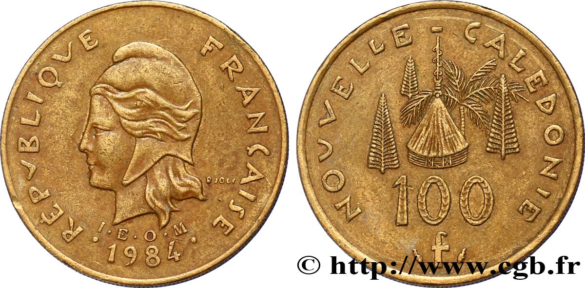 NEW CALEDONIA 100 Francs IEOM 1984 Paris AU 