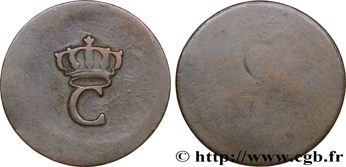 COLONIES FRANÇAISES - Louis XVI 1 Sol Tampé ou Estampé (sous marqué) 1er type N.D.  TTB 