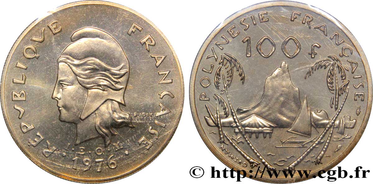 FRANZÖSISCHE-POLYNESIEN Essai de 100 Francs 1976 Paris ST70 
