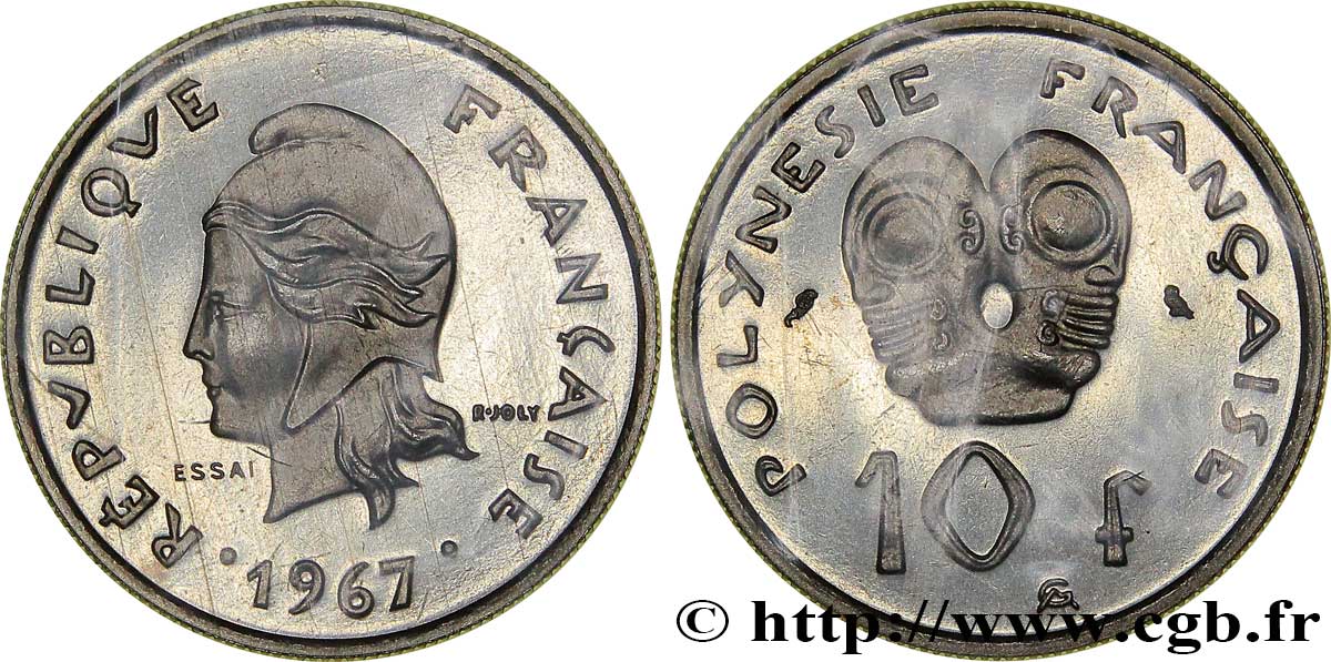 POLINESIA FRANCESE Essai de 10 Francs 1967 Paris FDC70 