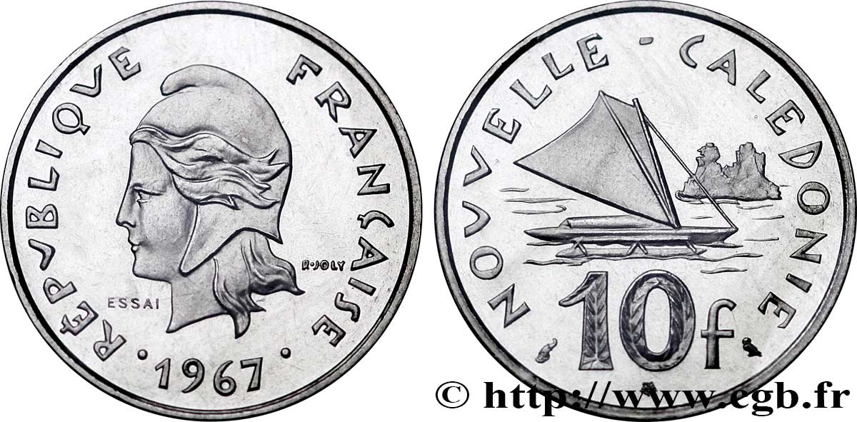 NUEVA CALEDONIA Essai de 10 Francs 1967 Paris FDC 