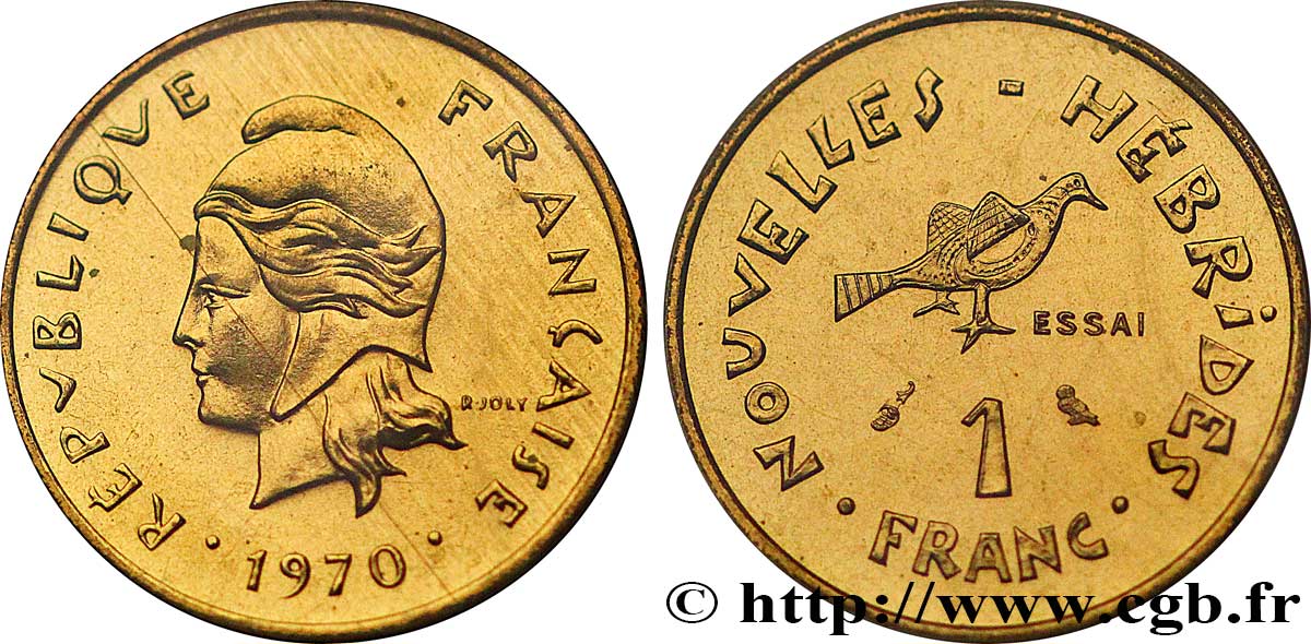 NEW HEBRIDES (VANUATU since 1980) Essai de 1 Franc 1970 Paris MS 