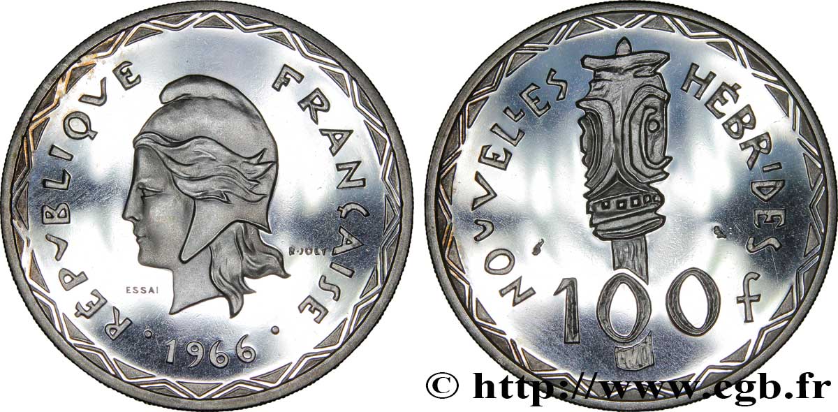 NUOVO EBRIDI (VANUATU dopo1980) Essai de 100 Francs 1966 Paris MS 