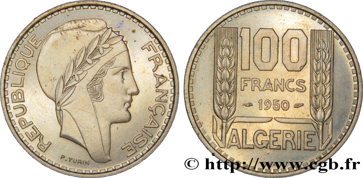 ALGÉRIE Essai 100 Francs Turin 1950  FDC 