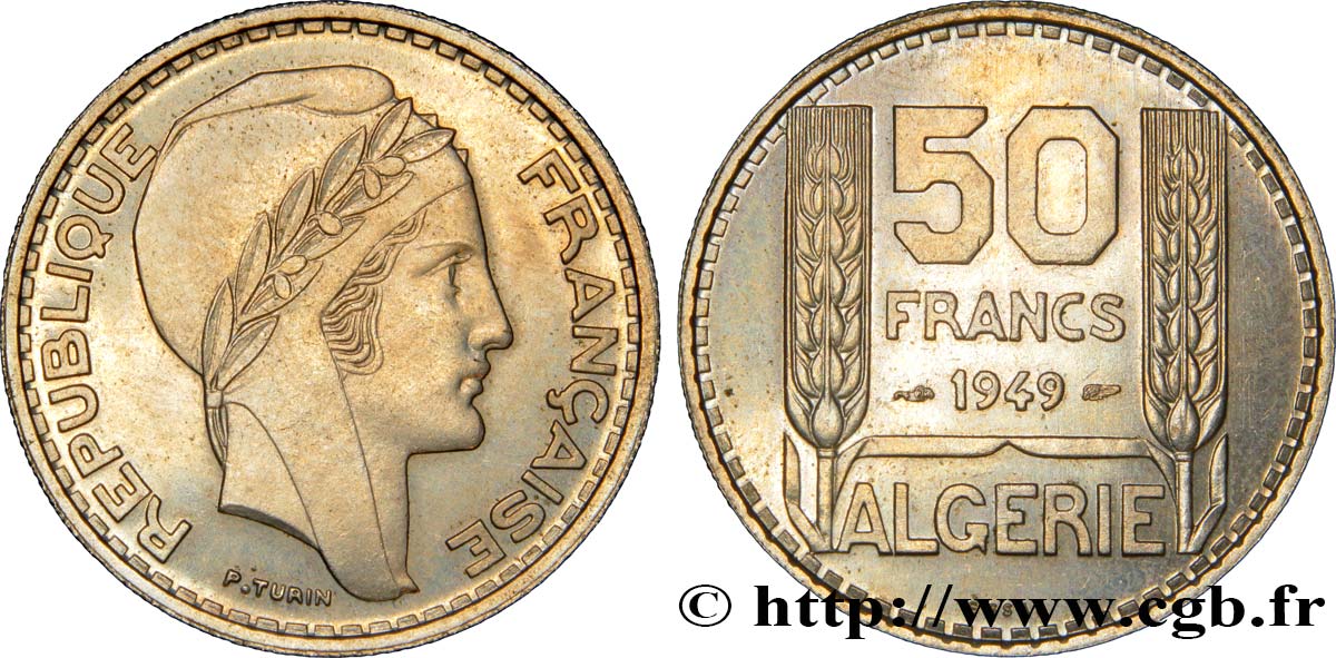 ALGERIEN Essai 50 Francs Turin 1949  ST 