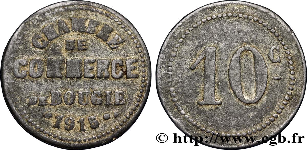 ARGELIA Faux 10 Centimes Chambre de Commerce de Bougie 1915  BC 