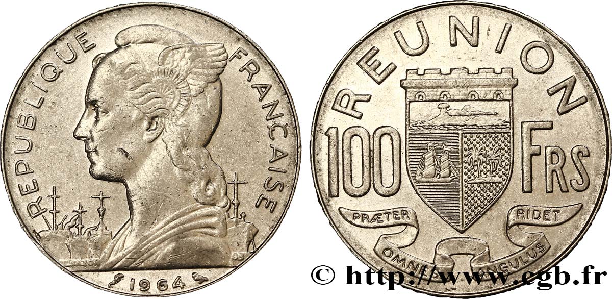 ISOLA RIUNIONE 100 Francs 1964 Paris q.BB 