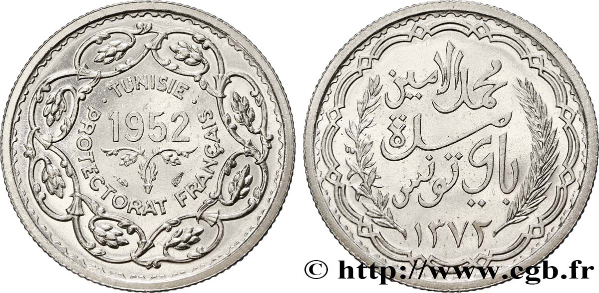 TUNISIA - French protectorate 10 Francs (module de) 1952 Paris MS 