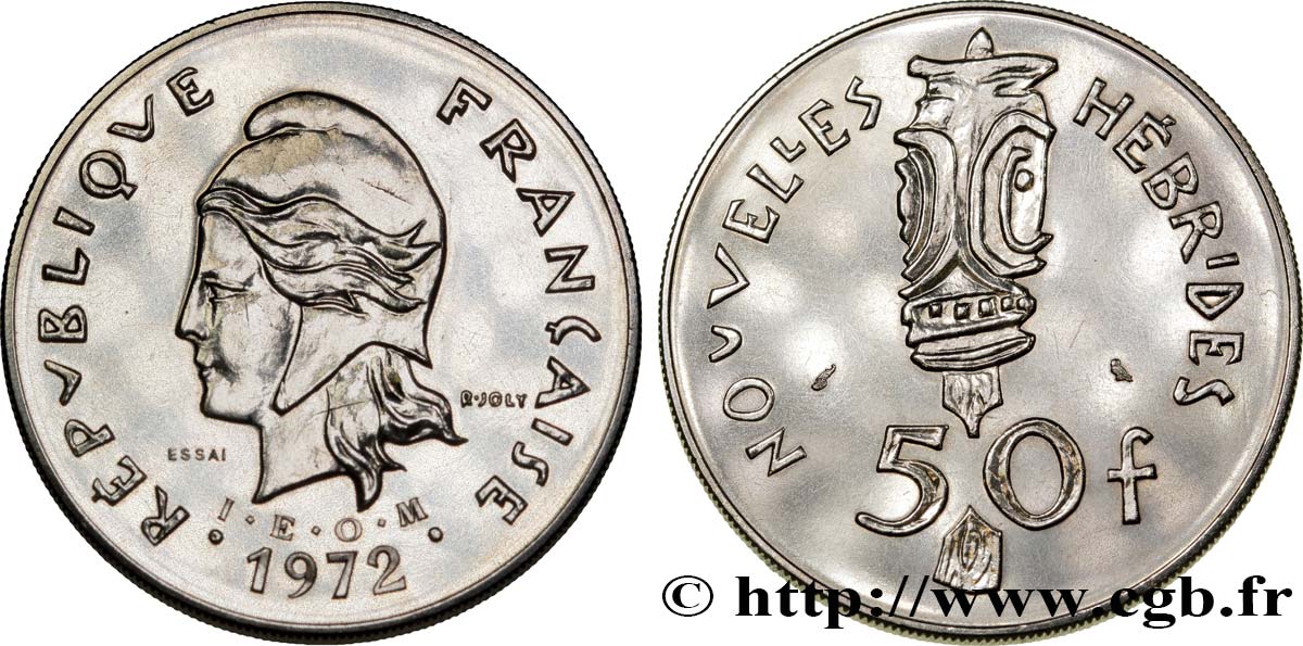 NOUVELLES HÉBRIDES (VANUATU depuis 1980) Essai de 50 Francs 1972 Paris SPL 