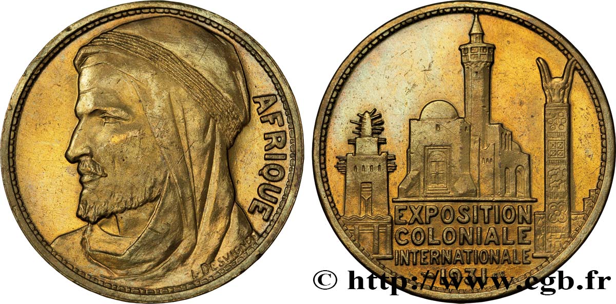 FRANZÖSISCHE KOLONIEN Médaille Exposition Coloniale Internationale - Afrique 1931 Paris fST 