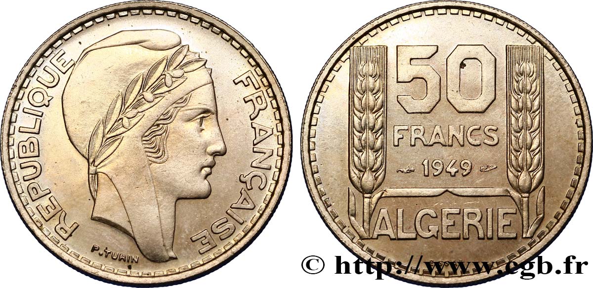 ALGÉRIE Essai 50 Francs Turin 1949  FDC 