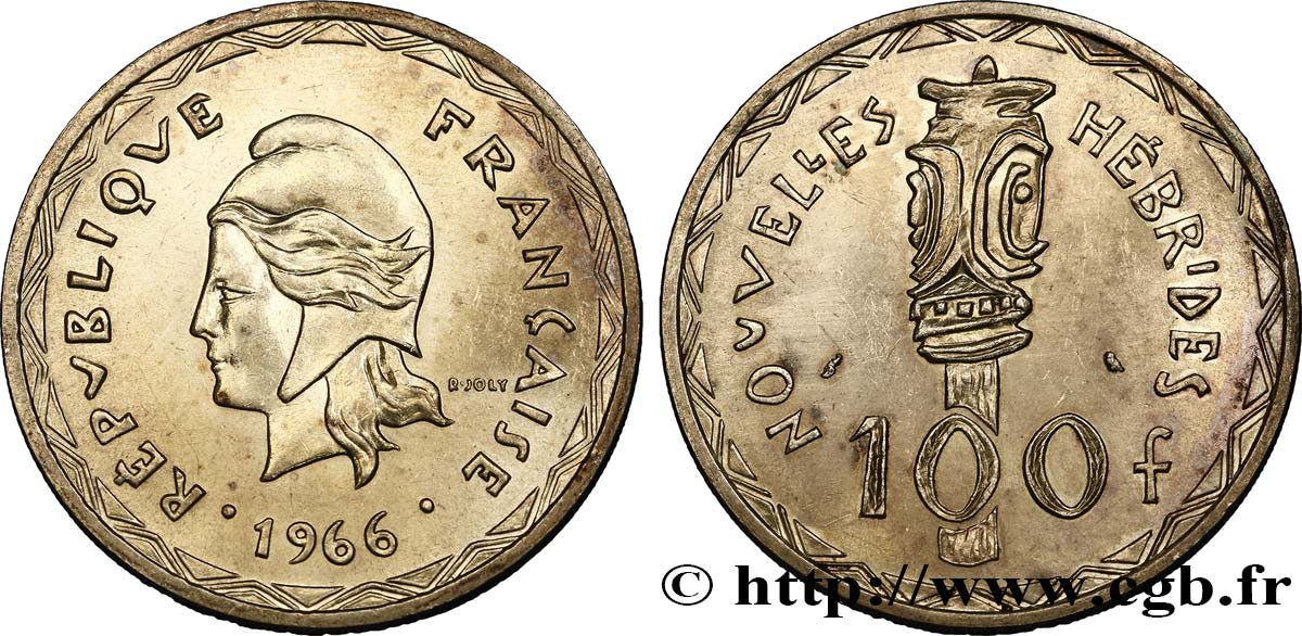 NUEVAS HÉBRIDAS (VANUATU desde 1980) 100 Francs 1966 Paris EBC 