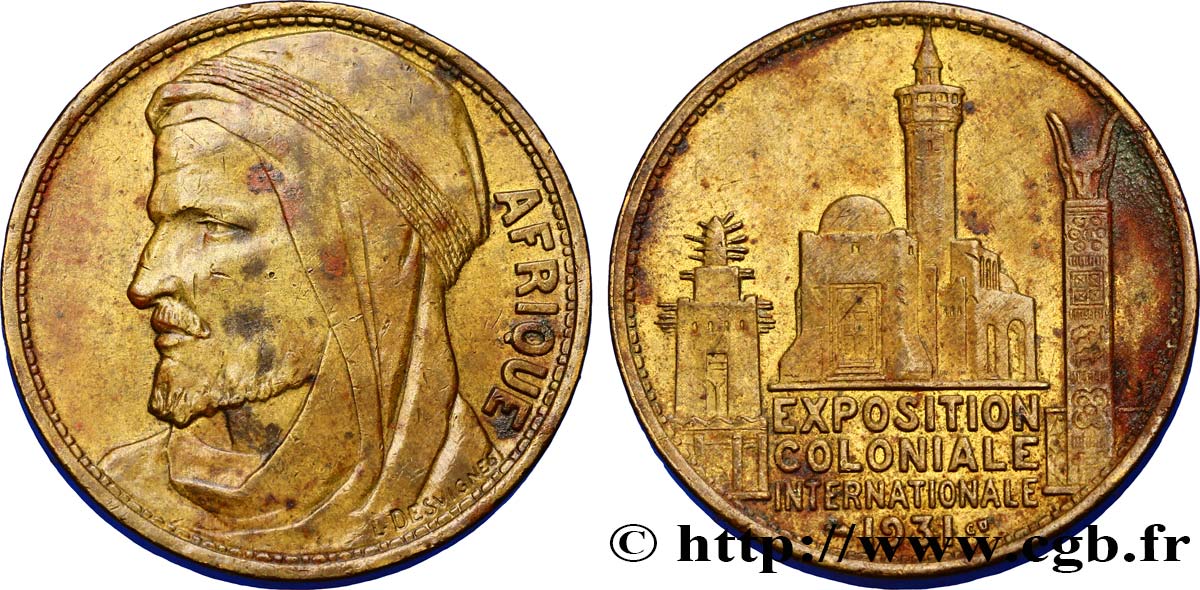 COLONIAS FRANCESAS Médaille Exposition Coloniale Internationale - Afrique 1931 Paris BC 