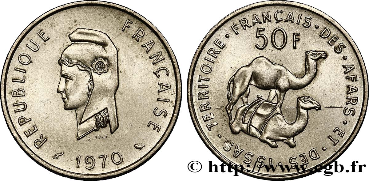 DJIBOUTI - Territoire français des AFARS et des ISSAS 50 francs 1970 Paris SUP 