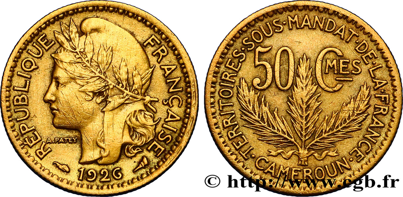 CAMERUN - Mandato Francese 50 Centimes 1926 Paris BB 