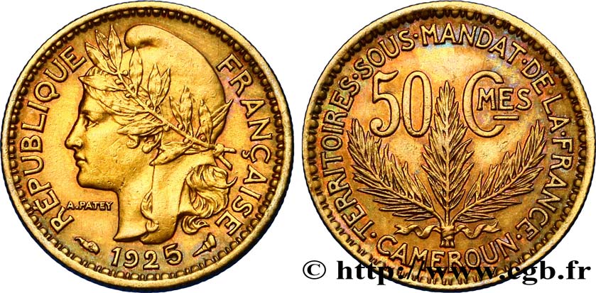 CAMERUN - Territorios sobre mandato frances 50 Centimes 1925 Paris EBC 