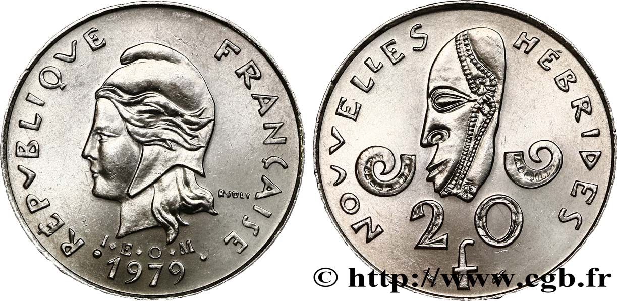 NUOVO EBRIDI (VANUATU dopo1980) 20 Francs 1979 Paris FDC 
