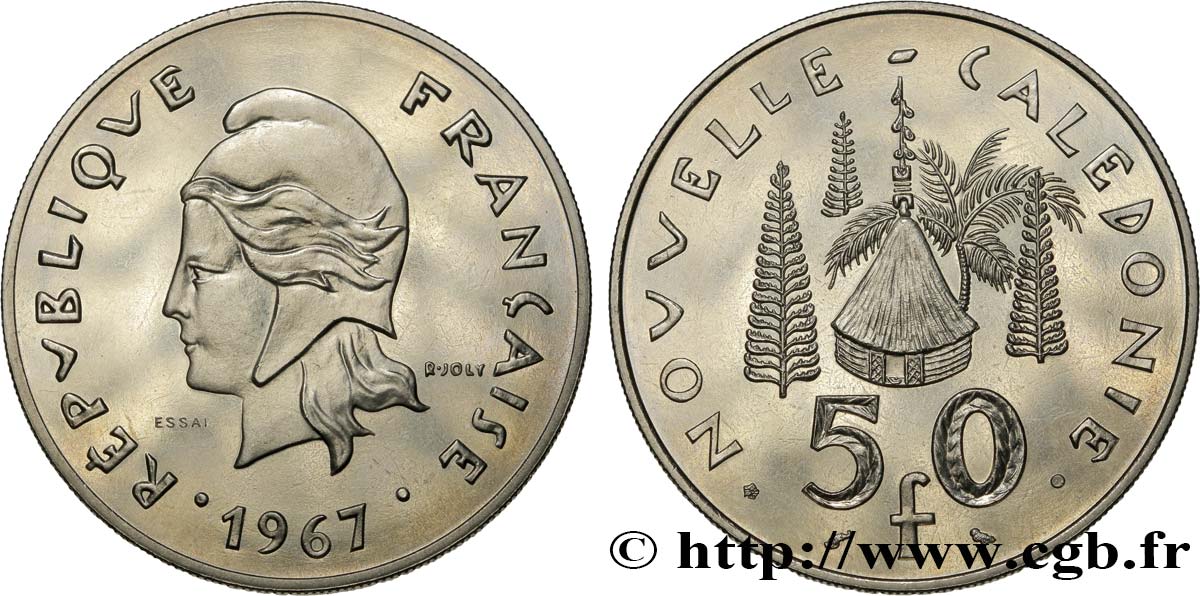 NUEVA CALEDONIA Essai de 50 Francs 1967 Paris SC 