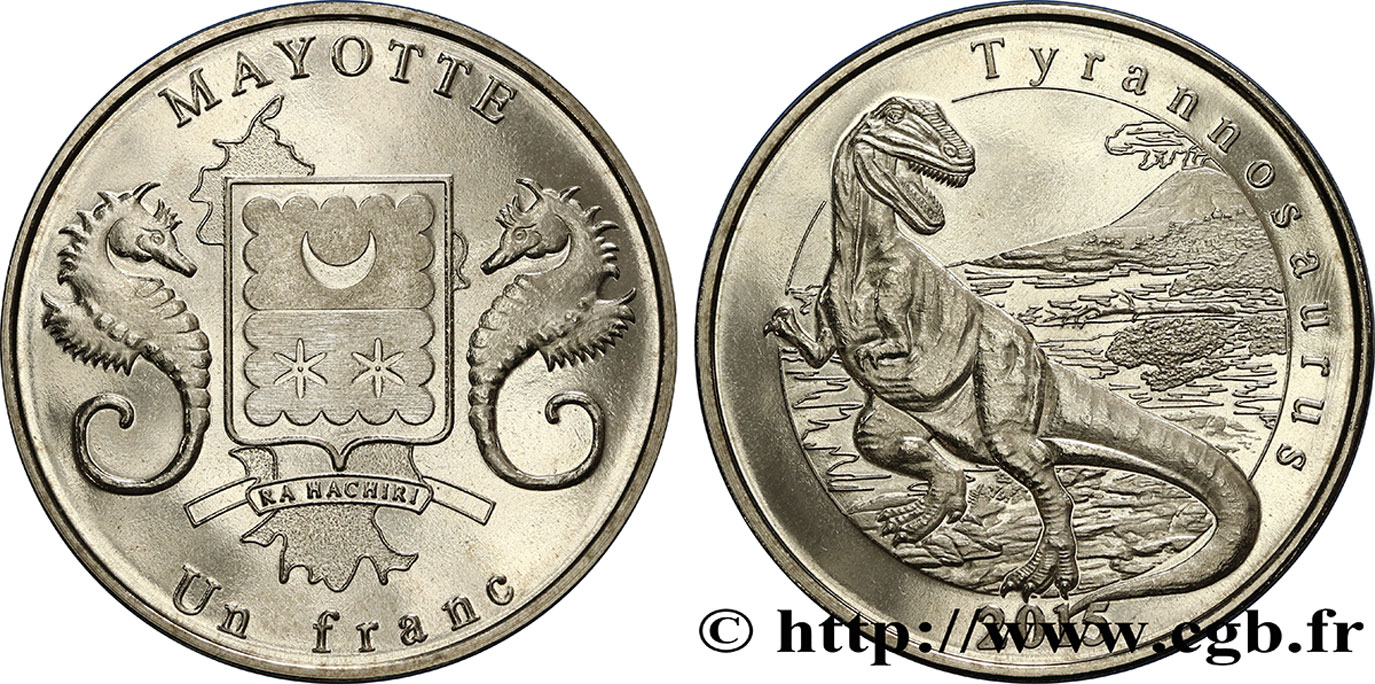 MAYOTTE 1 Franc Tyrannosaure 2015  MS 
