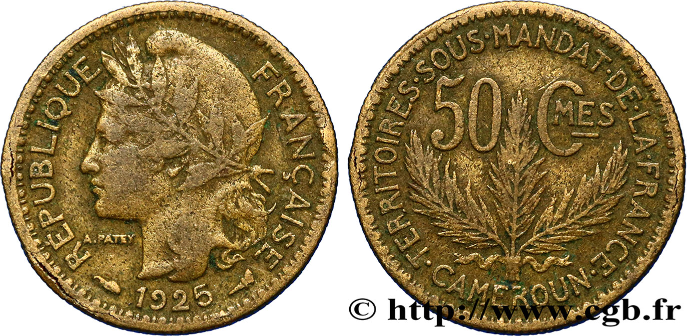 KAMERUN - FRANZÖSISCHE MANDAT 50 centimes 1925 Paris fSS 