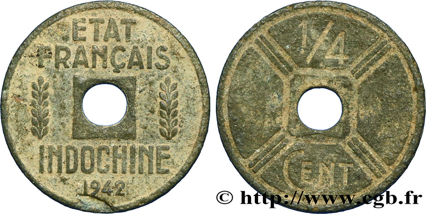FRANZÖSISCHE-INDOCHINA 1/4 Cent 1942 Osaka fSS 