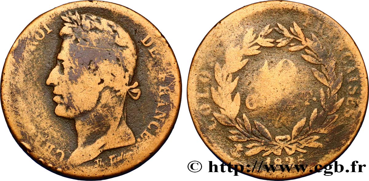 COLONIES FRANÇAISES - Charles X, pour la Guyane et le Sénégal 10 Centimes Charles X 1825 Paris - A B+ 