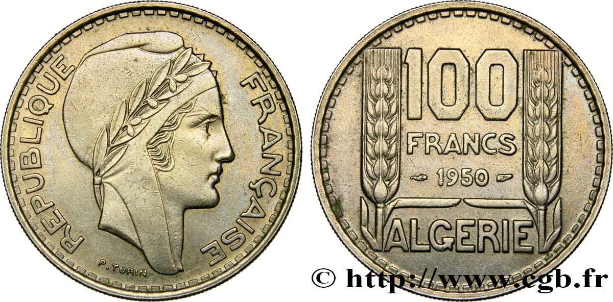 ARGELIA 100 Francs Turin 1950  EBC 