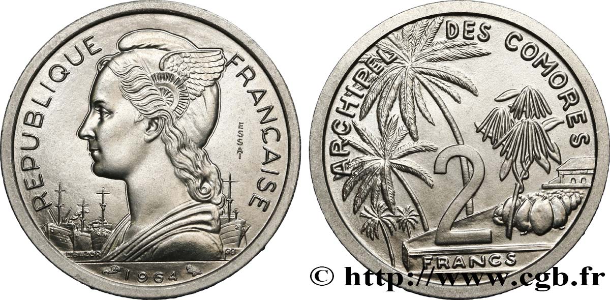 COMORES - Archipel Essai de 2 Francs 1964 Paris FDC 