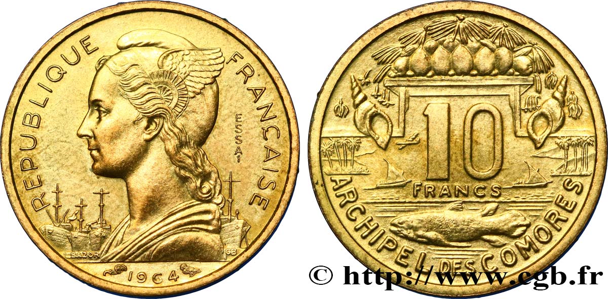 COMORES - Archipel Essai de 10 Francs 1964 Paris SPL 