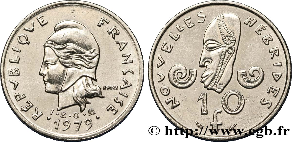 NUOVO EBRIDI (VANUATU dopo1980) 10 Francs 1979 Paris SPL 