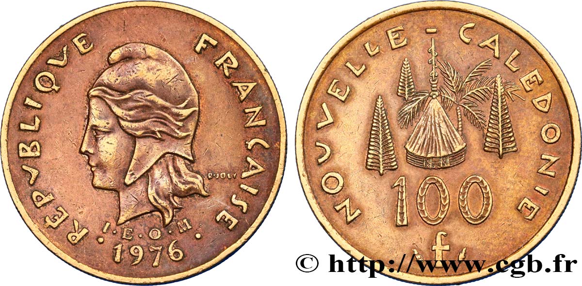 NUOVA CALEDONIA 100 Francs IEOM 1976 Paris SPL 