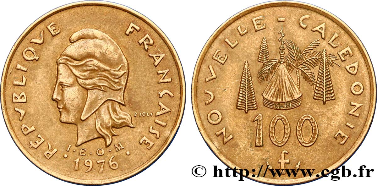 NEUKALEDONIEN 100 Francs IEOM 1976 Paris VZ 