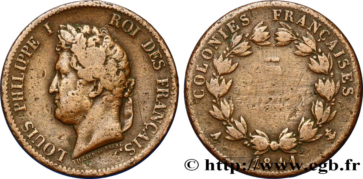 FRENCH COLONIES - Louis-Philippe for Guadeloupe 5 Centimes Louis Philippe Ier 1841 Paris - A F 