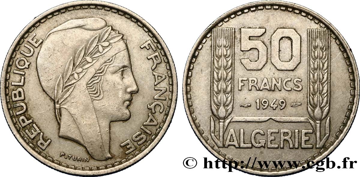 ARGELIA 50 Francs Turin 1949  EBC 