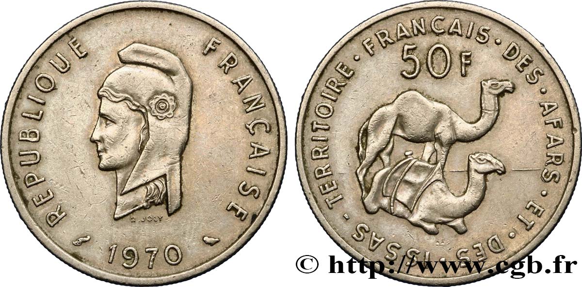 DJIBOUTI - Territoire français des AFARS et des ISSAS 50 Francs 1970 Paris TTB+ 